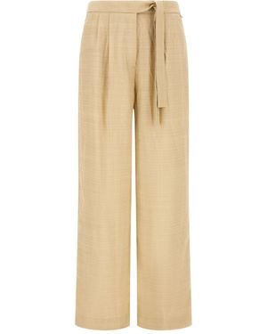 Herno Elasticated-Waistband Pants - Natural