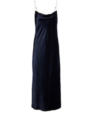 Dorothee Schumacher Sense Of Shine Silk-Blend Satin Slip Dress - Blue