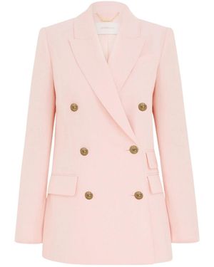 Zimmermann Crush Double Breasted Jacket - Pink