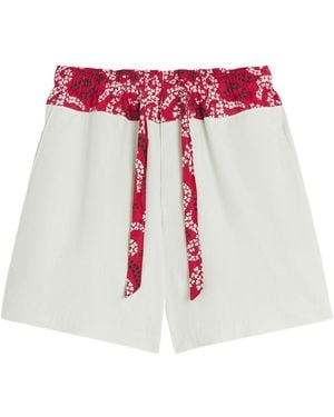Lanvin Floral-Printed Drawstring Shorts - White