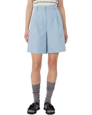 Weekend by Maxmara Pleated Flared Shorts - Blue