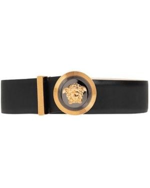 Versace Medusa Plaque Logo Buckle Belt - White