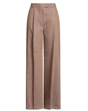 MAX&Co. High-Waist Front-Pleated Casual Trousers - Brown