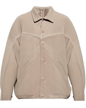 Homme Plissé Issey Miyake Homme Plissé Issey Miyake Monthly Colors September Pleated Jacket - Natural