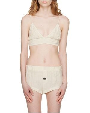 OPEN YY Crinkled Bralette - Natural