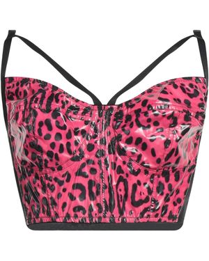 Dolce & Gabbana Leopard Print Cami Crop Top - Pink