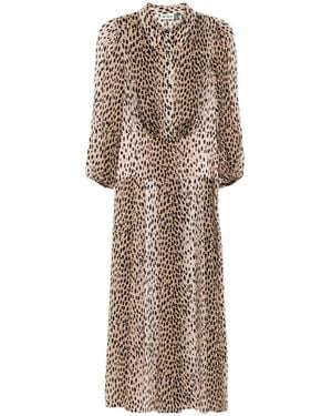 RIXO London Izzy Shirt Dress - Natural