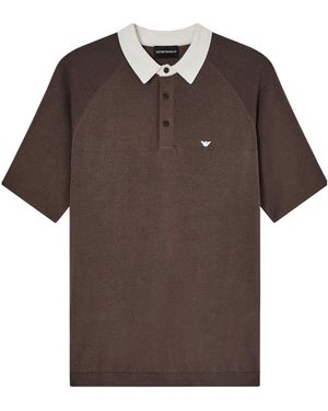 Emporio Armani Shortsleeve Polo Shirt - Brown