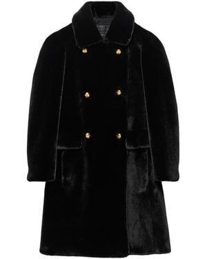 Prada Double-Breasted Aspen Coat - Black