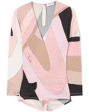 PUCCI Abstract-Print Jumpsuit - Pink