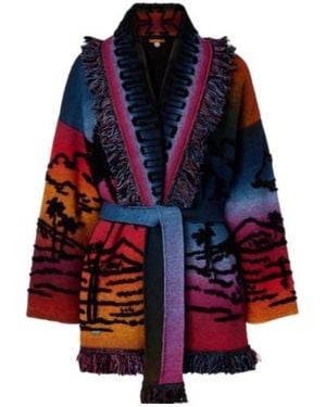 Alanui Sunset Stories Cashmere-Blend Cardigan - Red