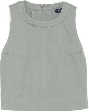 Soeur Crew Neck Sleeveless Top - Green
