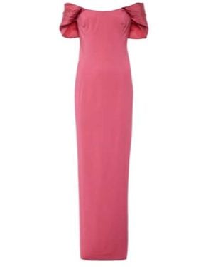 Oscar de la Renta Off-Shoulder Cady Gown - Pink