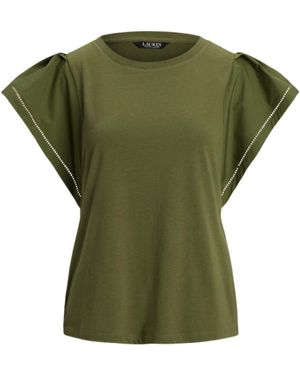 Ralph Lauren Lauren Flutter Sleeve Top - Green