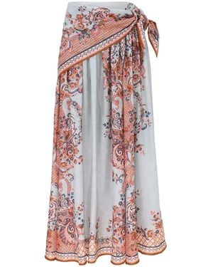 Zimmermann Aster Scarf Midi Skirt - Red