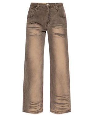 MISBHV High Waist Logo-Patch Jeans - Grey
