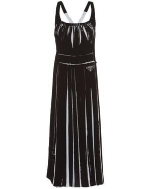 Prada U-Neck Sleeveless Sablé Dress - Black