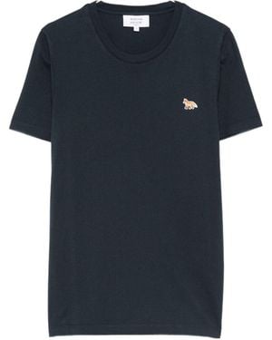 Maison Kitsuné Fox-Appliqué T-Shirt - Blue