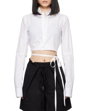 Ann Demeulemeester Dea Cropped Belted Shirt - White