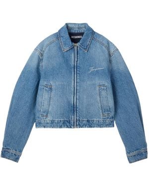 Jacquemus Logo-Embroidered Denim Jacket - Blue