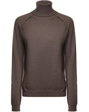 Dondup Logo Plaque Roll-Neck Sweater - Brown