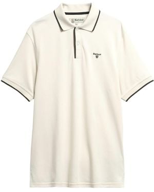 Barbour Tipped Pique Polo Shirt - White