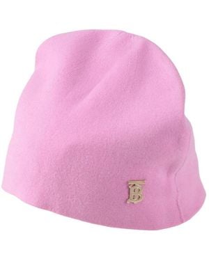 Burberry Solid Color Knitted Hat - Pink