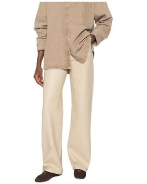 By Malene Birger Casual Trousers With Belt Loops - Natural