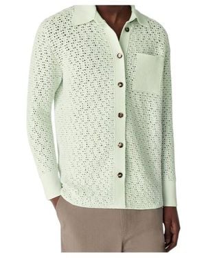 Bottega Veneta Cotton Crochet Knit Shirt - Gray