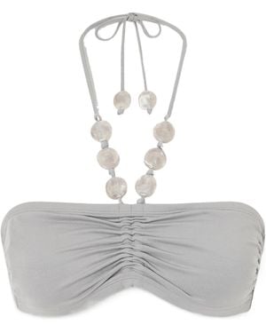 Eres Ruched Bandeau Swimsuit - Grey