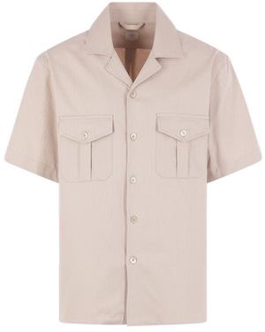 Eleventy Collared Short-Sleeved Shirt - White
