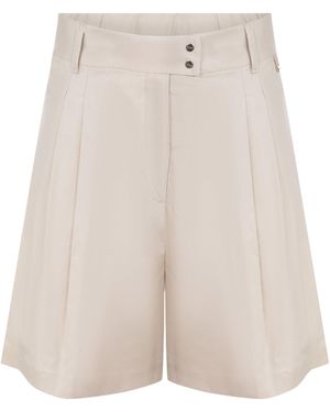 Herno Pleated High-Waist Shorts - White
