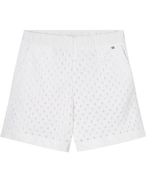 Herno Cut-Out Elasticated Waistband Shorts - White