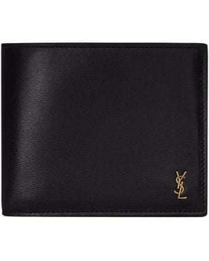 Saint Laurent Tiny Cassandre East/West Wallet - Black
