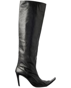 KHAITE Leather Knee Boots - Black