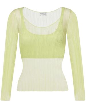 Jonathan Simkhai Sheer Jersey Top - Yellow