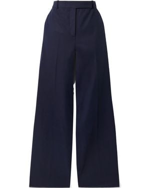 JOSEPH Yukio Wide-Leg Casual Trousers - Blue