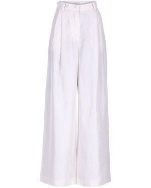 Frankie Shop Marfa Fluid Twill Pleated Trousers - White