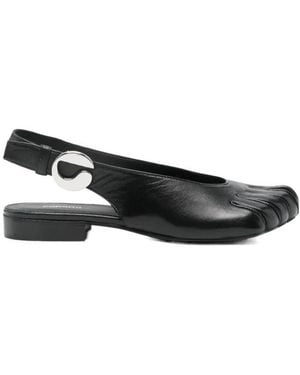 Coperni Ankle-Wrapped Cap-Toe High Heels - Black