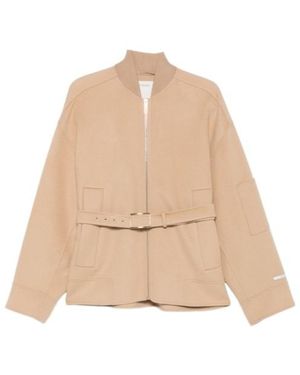 Sportmax Agora Belted Zip-Up Jacket - Natural