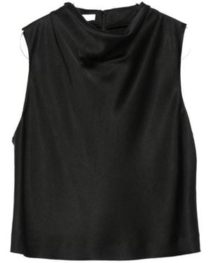 Vince Cowl-Neck Sleeveless Top - Black