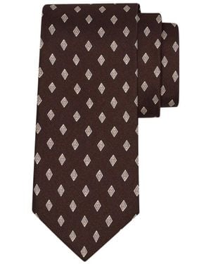 Ferragamo Micro Gancini Print Silk Tie - Brown