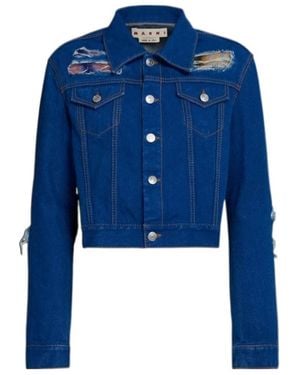 Marni Vintage Lapel Denim Coat - Blue