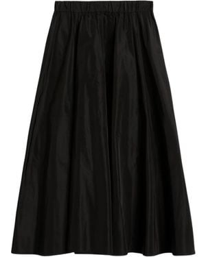 Aspesi Pleated A-Line Mid-Length Skirt - Black