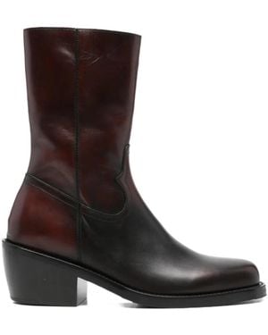 Dries Van Noten Chunky Heeled Ankle Boots - Brown