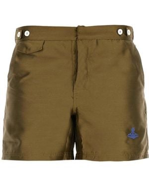 Vivienne Westwood Orb-Embroidered Bermuda Shorts - Green