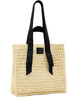 AllSaints Woven Logo-Strap Tote Bag - Metallic