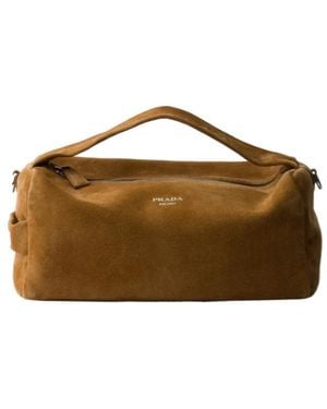 Prada Suede Shoulder Bag - Brown