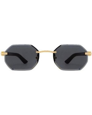 Cartier Geometric Rimless Sunglasses - White