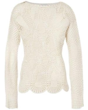 Gabriela Hearst Caps Crochet Wool And Cashmere Top - Natural